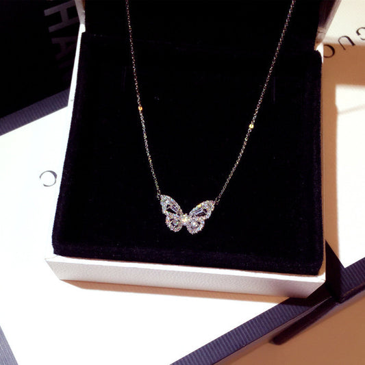 Rhinestone Butterfly Necklace