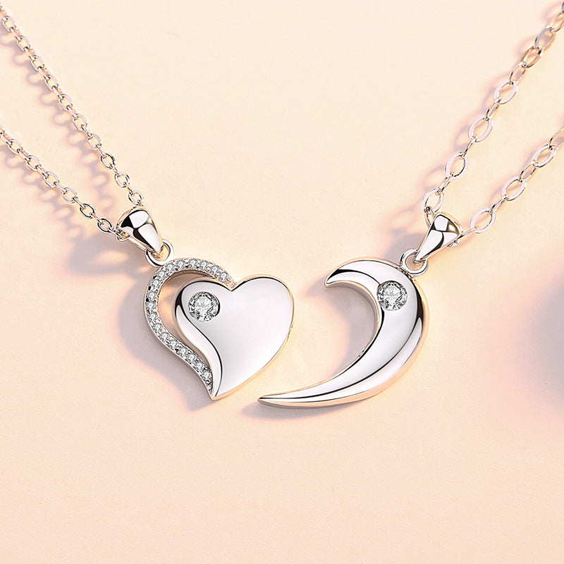 Heart and Moon Necklace